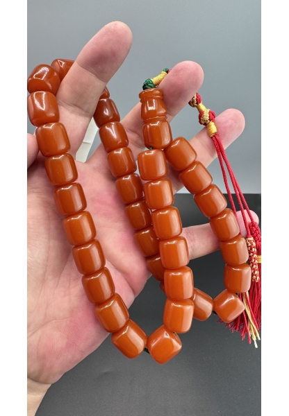 MirgeShoes Eski Döküm Buğulu Hamur Kayısı 108 Gr Sıkma Kehribar Tesbih AHTES2177