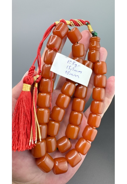 MirgeShoes Eski Döküm Buğulu Hamur Kayısı 108 Gr Sıkma Kehribar Tesbih AHTES2177