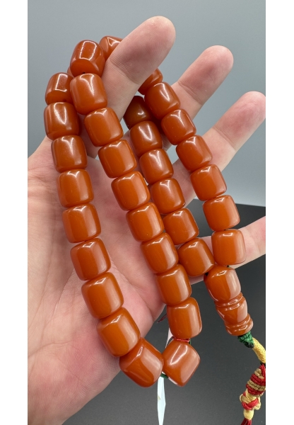 MirgeShoes Eski Döküm Buğulu Hamur Kayısı 108 Gr Sıkma Kehribar Tesbih AHTES2177