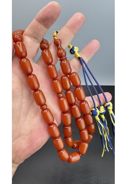 MirgeShoes Eski Döküm Buğulu Hamur Kayısı 74 Gr Sıkma Kehribar Tesbih AHTES2104