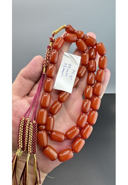 MirgeShoes Eski Döküm Buğulu Hamur Kayısı 74 Gr Sıkma Kehribar Tesbih AHTES2176