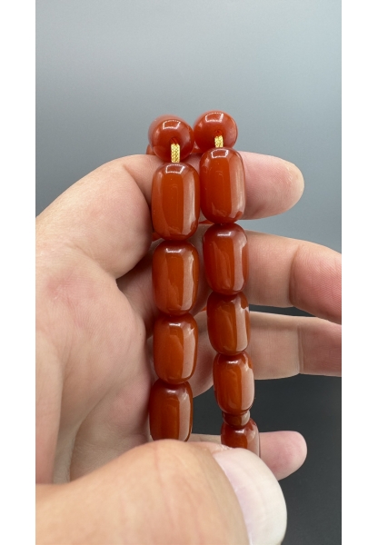 MirgeShoes Eski Döküm Buğulu Hamur Kayısı 74 Gr Sıkma Kehribar Tesbih AHTES2176