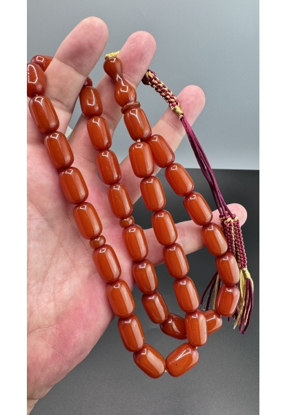 MirgeShoes Eski Döküm Buğulu Hamur Kayısı 74 Gr Sıkma Kehribar Tesbih AHTES2176