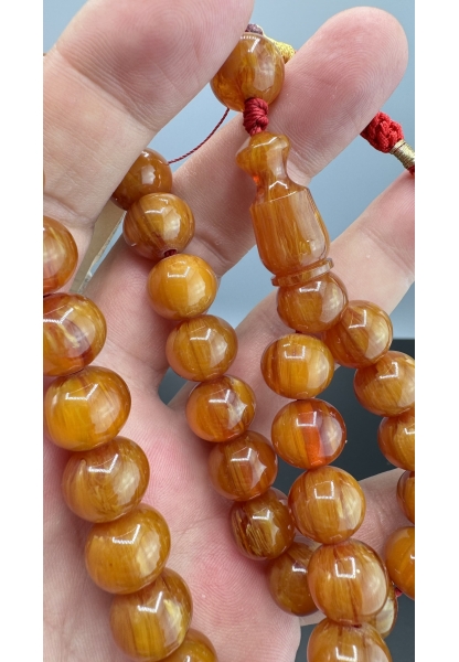 MirgeShoes Eski Döküm Helezon Hareli Bal 50 Gr Sıkma Kehribar Tesbih AHTES2102