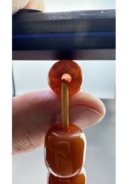 MirgeShoes Eski Döküm Helezon Hareli Kayısı 69 Gr Sıkma Kehribar Tesbih AHTES2175