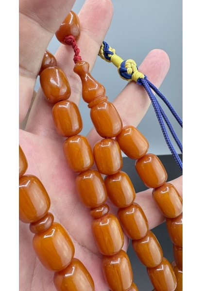 MirgeShoes Eski Döküm Helezon Hareli Kayısı 80 Gr Sıkma Kehribar Tesbih AHTES2120