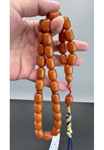 MirgeShoes Eski Döküm Helezon Hareli Kayısı 80 Gr Sıkma Kehribar Tesbih AHTES2120