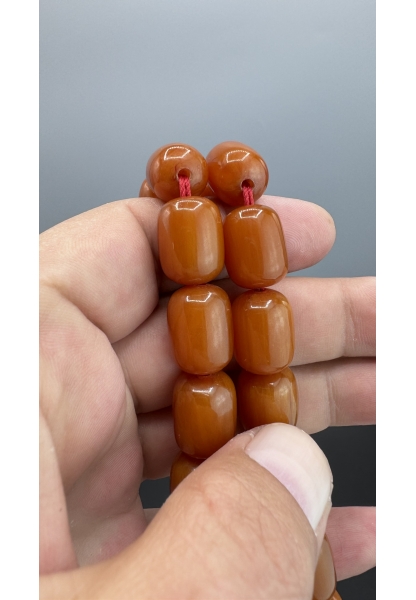 MirgeShoes Eski Döküm Helezon Hareli Kayısı 80 Gr Sıkma Kehribar Tesbih AHTES2120