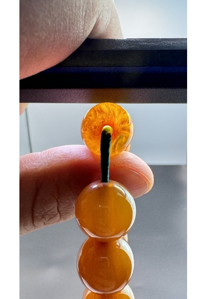 MirgeShoes Eski Döküm Helezon Hareli Kayısı 82 Gr Sıkma Kehribar Tesbih AHTES2108