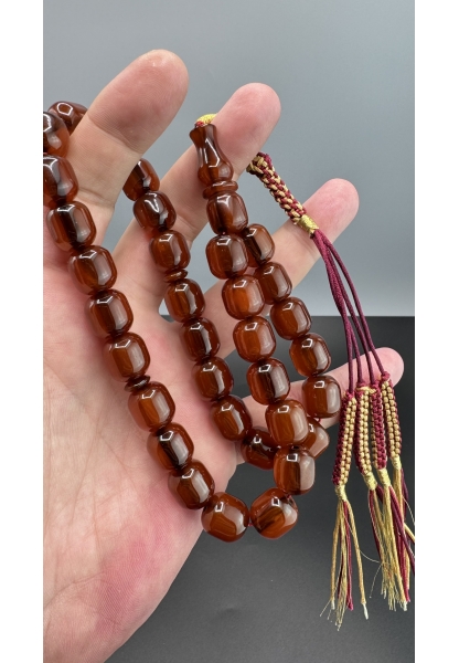 MirgeShoes Eski Döküm Helezon Hareli Mişmiş 58 Gr Sıkma Kehribar Tesbih AHTES2170