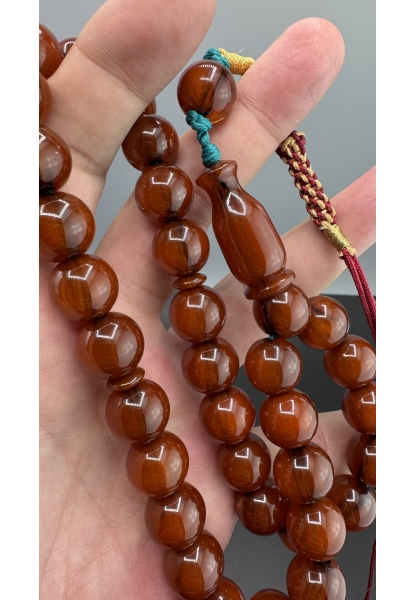 MirgeShoes Eski Döküm Helezon Hareli Mişmiş 68 Gr Sıkma Kehribar Tesbih AHTES2172