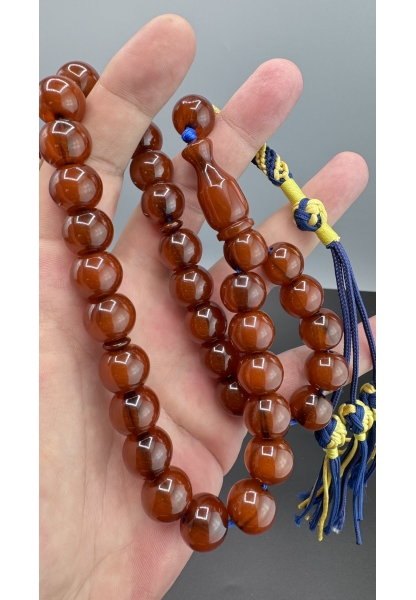 MirgeShoes Eski Döküm Helezon Hareli Mİşmiş 70 Gr Sıkma Kehribar Tesbih AHTES2117