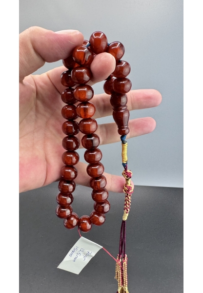 MirgeShoes Eski Döküm Helezon Hareli Mişmiş 70 Gr Sıkma Kehribar Tesbih AHTES2166