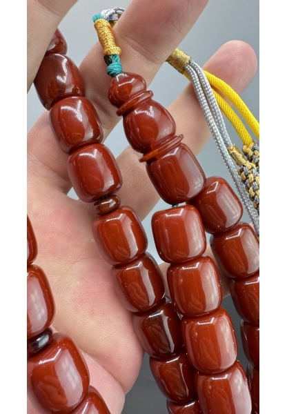 MirgeShoes Eski Döküm Helezon Hareli Vişne 100 Gr Sıkma Kehribar Tesbih AHTES2118