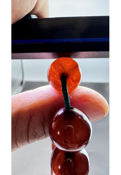 MirgeShoes Eski Döküm Helezon Hareli Vişne 79 Gr Sıkma Kehribar Tesbih AHTES2123