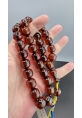 MirgeShoes Eski Döküm Helezon Hareli Vişne 83 Gr Sıkma Kehribar Tesbih AHTES2113