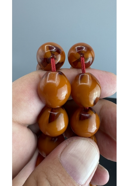 MirgeShoes Eski Döküm Rüzgar Gülü Hareli Kayısı 115 Gr Sıkma Kehribar Tesbih AHTES2137