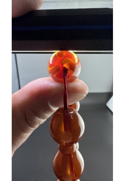 MirgeShoes Eski Döküm Rüzgar Gülü Hareli Kayısı 115 Gr Sıkma Kehribar Tesbih AHTES2137