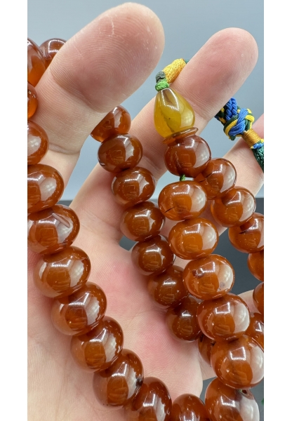 MirgeShoes Eski Döküm Rüzgar Gülü Hareli Kayısı 65 Gr Sıkma Kehribar Tesbih AHTES2155