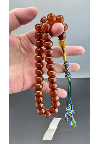 MirgeShoes Eski Döküm Rüzgar Gülü Hareli Kayısı 65 Gr Sıkma Kehribar Tesbih AHTES2155