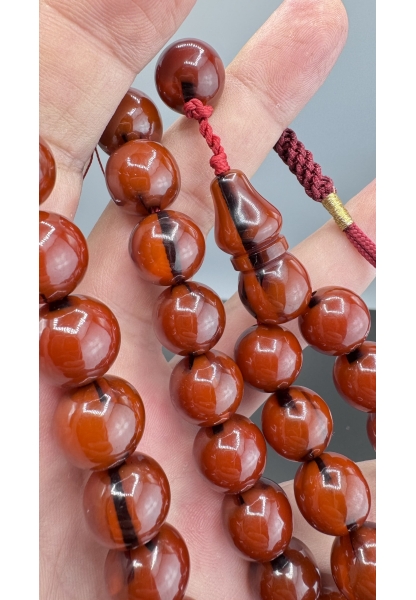 MirgeShoes Eski Döküm Rüzgar Gülü Hareli Miş Miş 69 Gr Sıkma Kehribar Tesbih AHTES2105