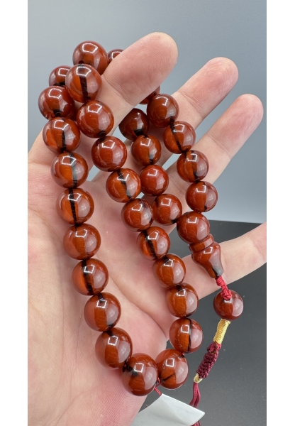 MirgeShoes Eski Döküm Rüzgar Gülü Hareli Miş Miş 69 Gr Sıkma Kehribar Tesbih AHTES2105