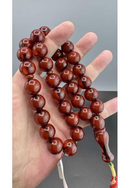 MirgeShoes Eski Döküm Rüzgar Gülü Hareli Mişmiş 102 Gr Sıkma Kehribar Tesbih AHTES2150