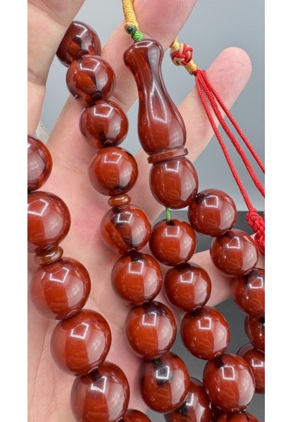 MirgeShoes Eski Döküm Rüzgar Gülü Hareli Mişmiş 102 Gr Sıkma Kehribar Tesbih AHTES2150