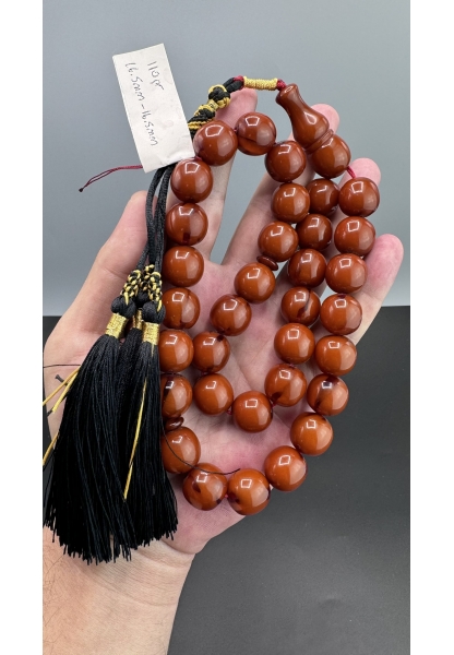 MirgeShoes Eski Döküm Rüzgar Gülü Hareli Mişmiş 110 Gr Sıkma Kehribar Tesbih AHTES2122