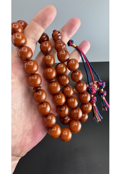 MirgeShoes Eski Döküm Rüzgar Gülü Hareli Mişmiş 110 Gr Sıkma Kehribar Tesbih AHTES2145