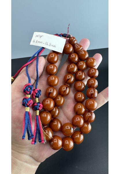 MirgeShoes Eski Döküm Rüzgar Gülü Hareli Mişmiş 110 Gr Sıkma Kehribar Tesbih AHTES2145