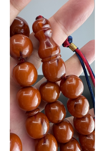 MirgeShoes Eski Döküm Rüzgar Gülü Hareli Mişmiş 110 Gr Sıkma Kehribar Tesbih AHTES2145