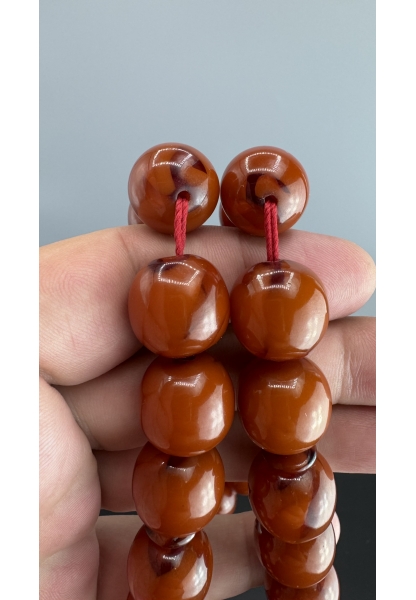 MirgeShoes Eski Döküm Rüzgar Gülü Hareli Mişmiş 110 Gr Sıkma Kehribar Tesbih AHTES2145