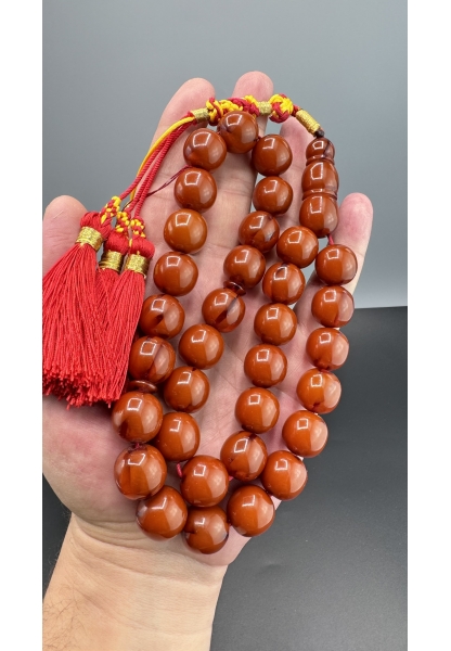 MirgeShoes Eski Döküm Rüzgar Gülü Hareli Mişmiş 110 Gr Sıkma Kehribar Tesbih AHTES2161