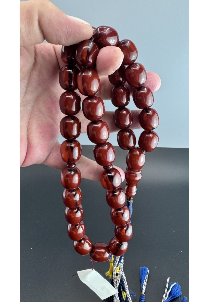 MirgeShoes Eski Döküm Rüzgar Gülü Hareli Mişmiş 120 Gr Sıkma Kehribar Tesbih AHTES2143