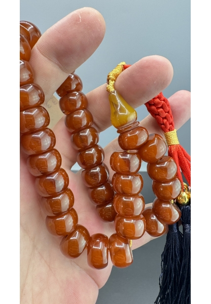 MirgeShoes Eski Döküm Rüzgar Gülü Hareli Mişmiş 61 Gr Sıkma Kehribar Tesbih AHTES2159