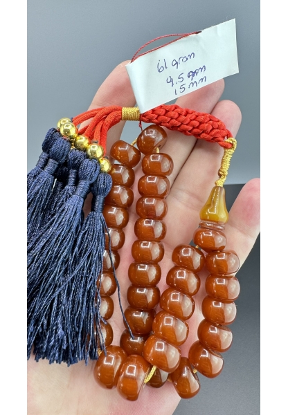 MirgeShoes Eski Döküm Rüzgar Gülü Hareli Mişmiş 61 Gr Sıkma Kehribar Tesbih AHTES2159