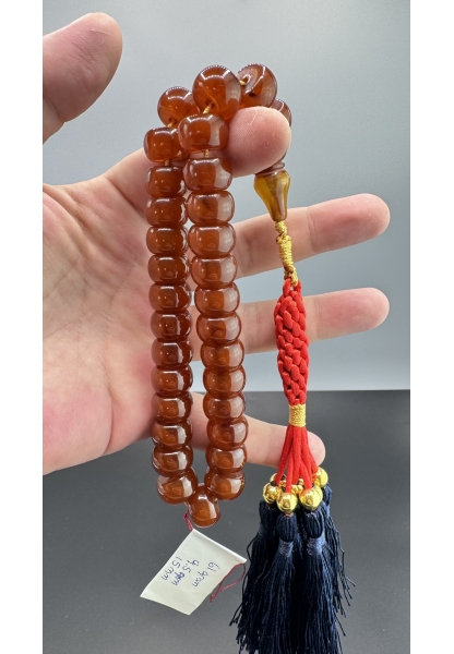 MirgeShoes Eski Döküm Rüzgar Gülü Hareli Mişmiş 61 Gr Sıkma Kehribar Tesbih AHTES2159