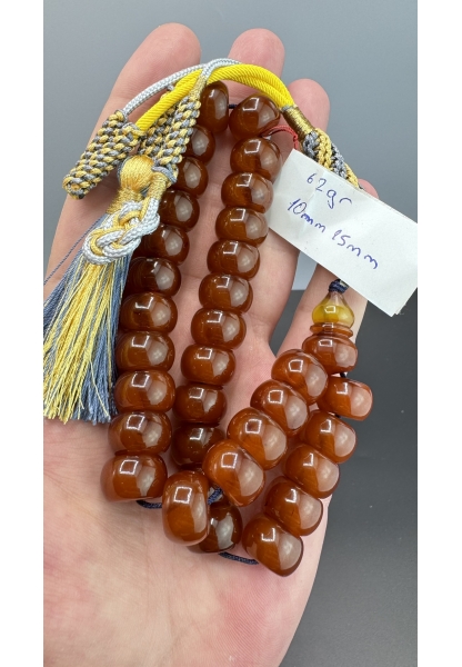 MirgeShoes Eski Döküm Rüzgar Gülü Hareli Mişmiş 62 Gr Sıkma Kehribar Tesbih AHTES2110