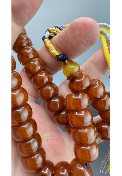 MirgeShoes Eski Döküm Rüzgar Gülü Hareli Mişmiş 62 Gr Sıkma Kehribar Tesbih AHTES2110