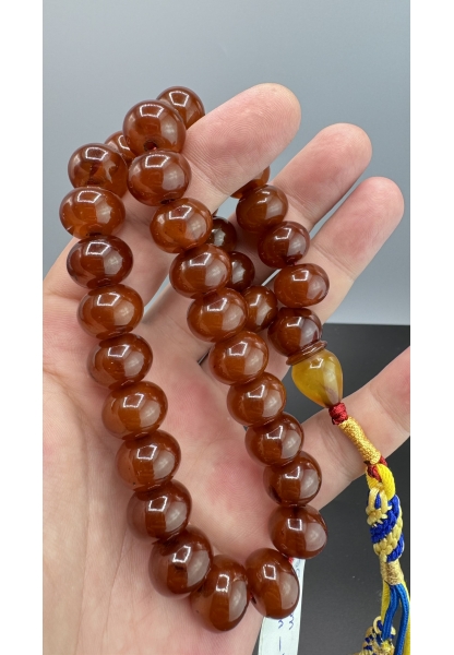 MirgeShoes Eski Döküm Rüzgar Gülü Hareli Mişmiş 65 Gr Sıkma Kehribar Tesbih AHTES2116