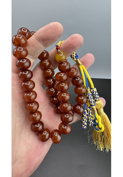 MirgeShoes Eski Döküm Rüzgar Gülü Hareli Mişmiş 65 Gr Sıkma Kehribar Tesbih AHTES2116