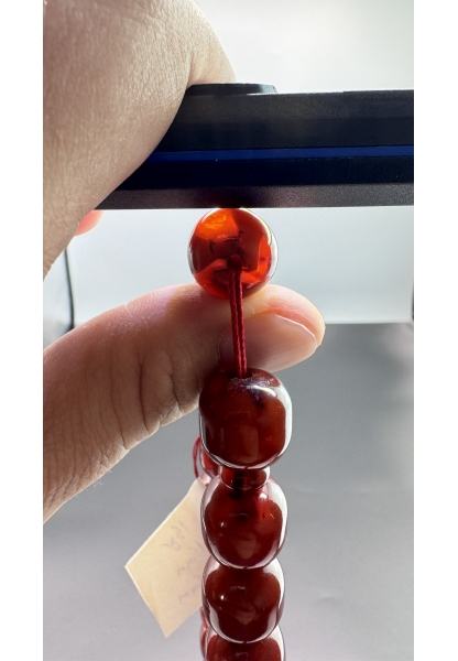 MirgeShoes Eski Döküm Rüzgar Gülü Hareli Mişmiş 95 Gr Sıkma Kehribar Tesbih AHTES2151