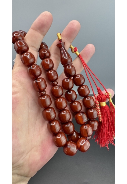 MirgeShoes Eski Döküm Rüzgar Gülü Hareli Mişmiş 95 Gr Sıkma Kehribar Tesbih AHTES2151