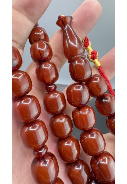 MirgeShoes Eski Döküm Rüzgar Gülü Hareli Mişmiş 95 Gr Sıkma Kehribar Tesbih AHTES2151