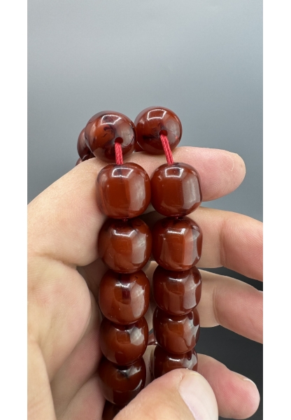 MirgeShoes Eski Döküm Rüzgar Gülü Hareli Mişmiş 95 Gr Sıkma Kehribar Tesbih AHTES2151