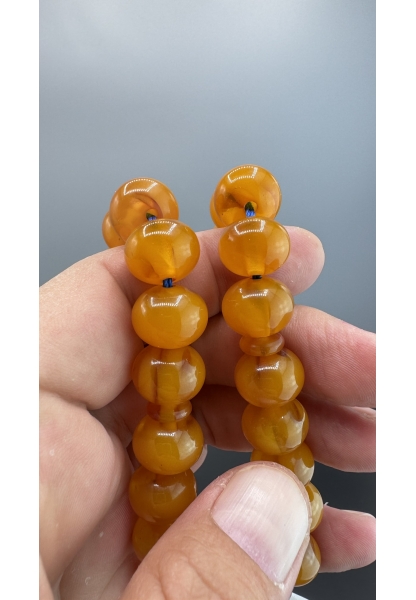 MirgeShoes Eski Döküm Rüzgar Gülü Hareli Sarı 58 Gr Sıkma Kehribar Tesbih AHTES2109