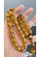 MirgeShoes Eski Döküm Rüzgar Gülü Hareli Sarı 59 Gr Sıkma Kehribar Tesbih AHTES2115