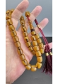 MirgeShoes Eski Döküm Rüzgar Gülü Hareli Sarı 59 Gr Sıkma Kehribar Tesbih AHTES2115