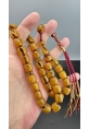 MirgeShoes Eski Döküm Rüzgar Gülü Hareli Sarı 59,5  Gr Sıkma Kehribar Tesbih AHTES2156